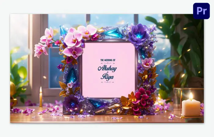Vibrant 3D Floral Frame Wedding Invitation Slideshow